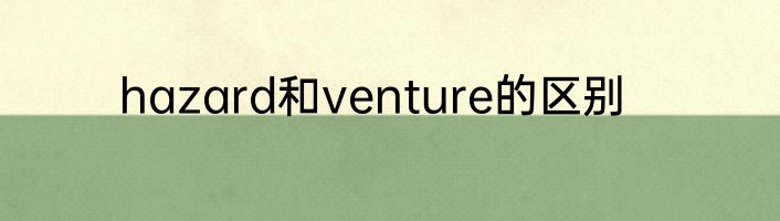hazard和venture的区别