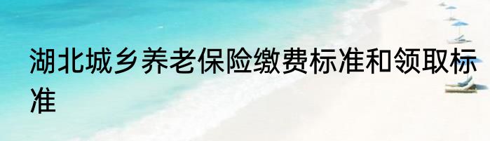 湖北城乡养老保险缴费标准和领取标准