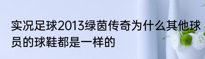 实况足球2013绿茵传奇为什么其他球员的球鞋都是一样的