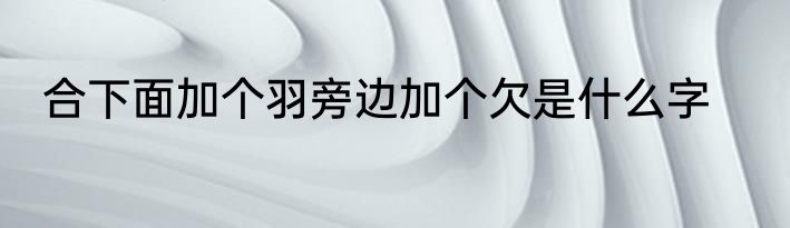 合下面加个羽旁边加个欠是什么字