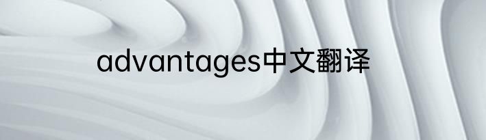 advantages中文翻译