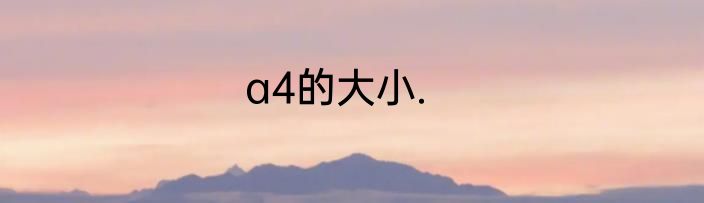 a4的大小.