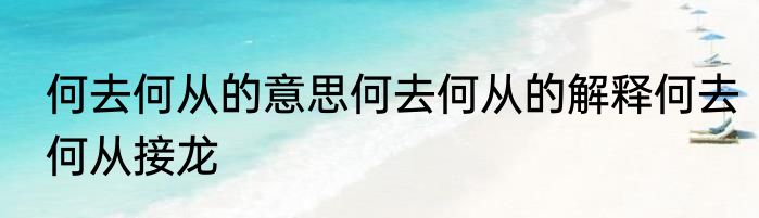 何去何从的意思何去何从的解释何去何从接龙