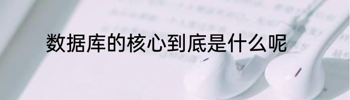 数据库的核心到底是什么呢