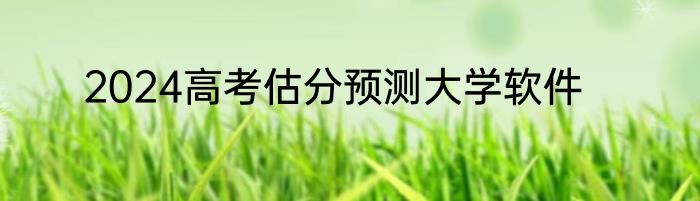 2024高考估分预测大学软件