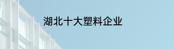 湖北十大塑料企业