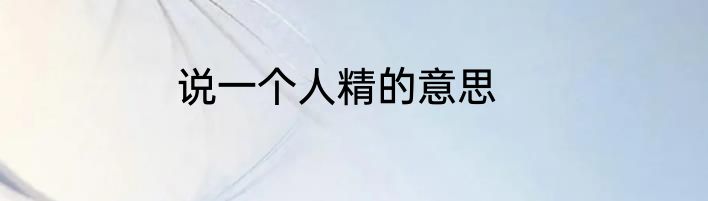 说一个人精的意思
