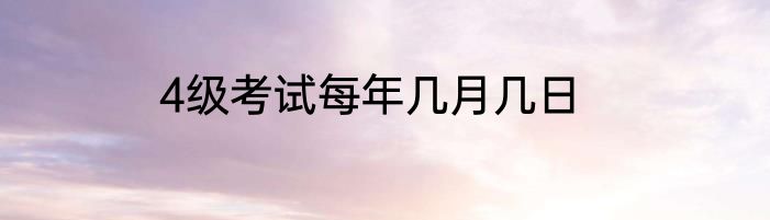 4级考试每年几月几日