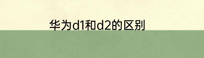 华为d1和d2的区别