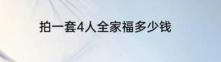 拍一套4人全家福多少钱