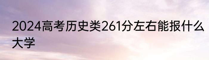 2024高考历史类261分左右能报什么大学