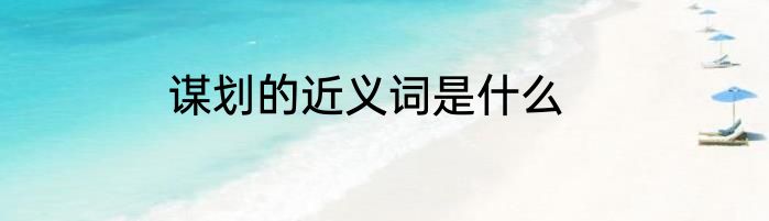 谋划的近义词是什么
