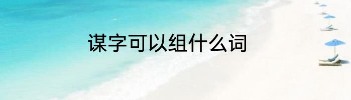 谋字可以组什么词