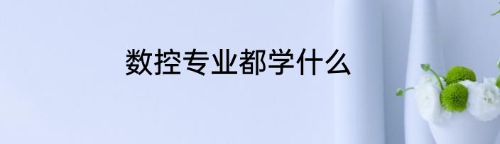 数控专业都学什么