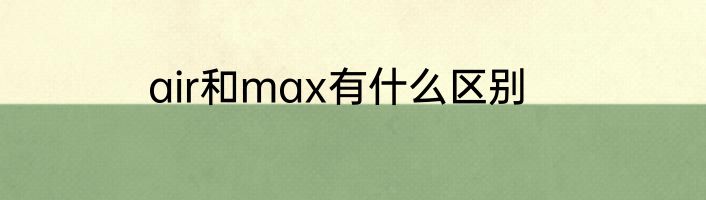 air和max有什么区别