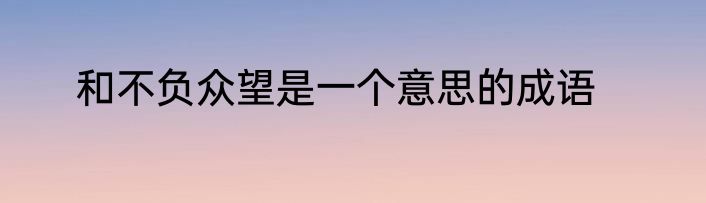 和不负众望是一个意思的成语