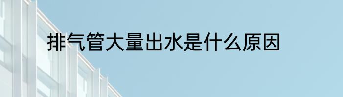 排气管大量出水是什么原因