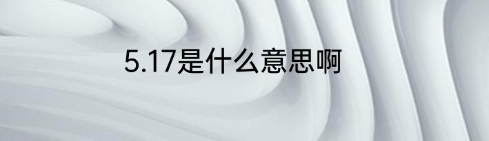5.17是什么意思啊