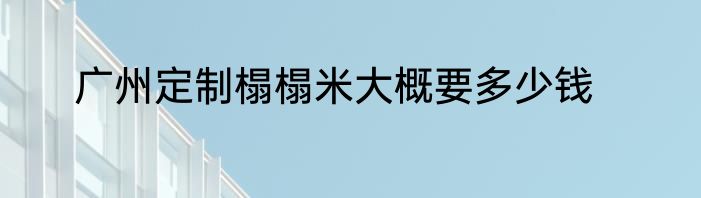 广州定制榻榻米大概要多少钱
