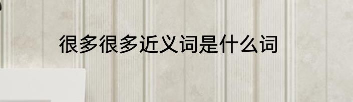 很多很多近义词是什么词