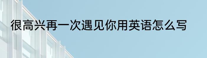 很高兴再一次遇见你用英语怎么写