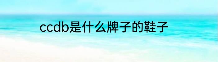 ccdb是什么牌子的鞋子