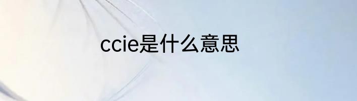 ccie是什么意思