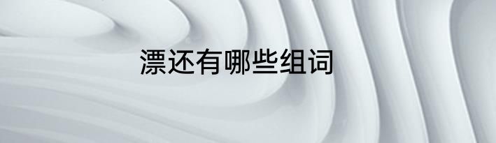 漂还有哪些组词