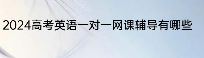 2024高考英语一对一网课辅导有哪些