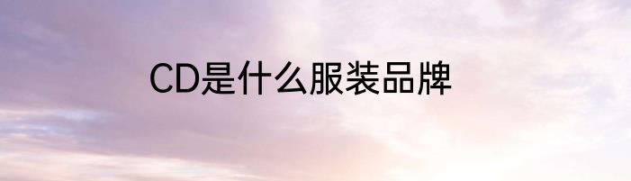 CD是什么服装品牌