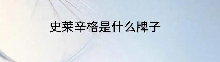 史莱辛格是什么牌子