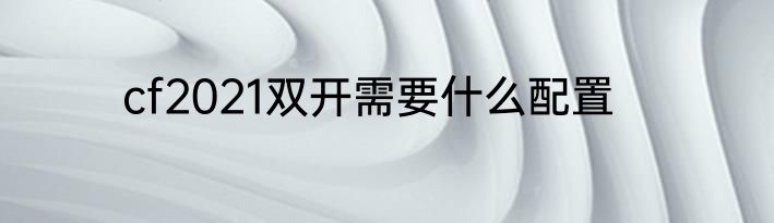 cf2021双开需要什么配置