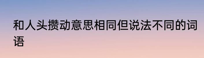 和人头攒动意思相同但说法不同的词语