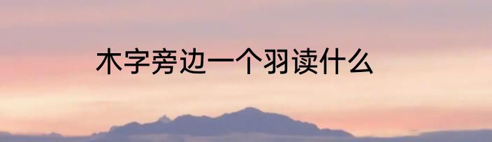 木字旁边一个羽读什么