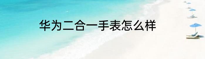 华为二合一手表怎么样