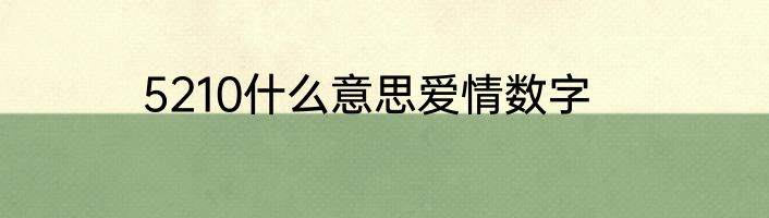5210什么意思爱情数字