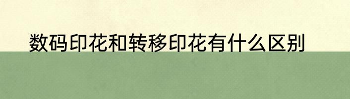 数码印花和转移印花有什么区别