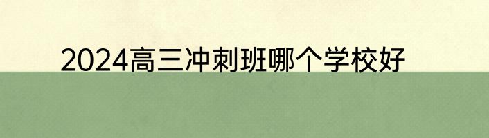 2024高三冲刺班哪个学校好