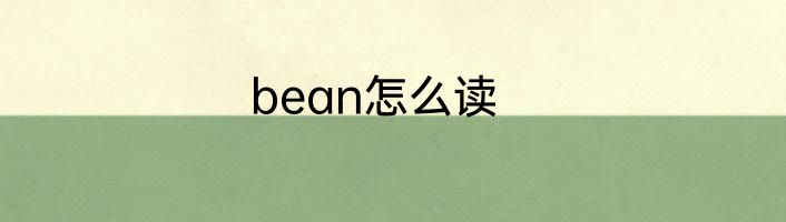 bean怎么读