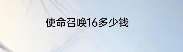 使命召唤16多少钱