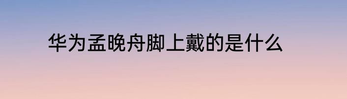 华为孟晚舟脚上戴的是什么