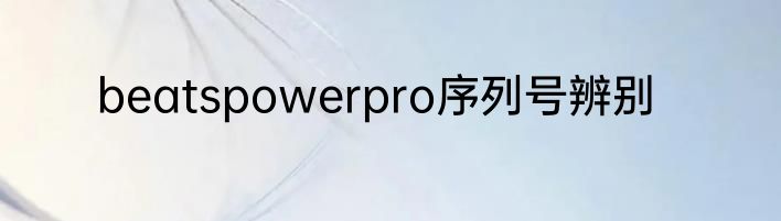beatspowerpro序列号辨别