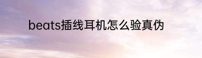 beats插线耳机怎么验真伪