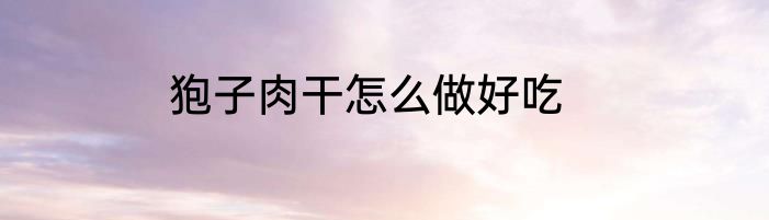 狍子肉干怎么做好吃