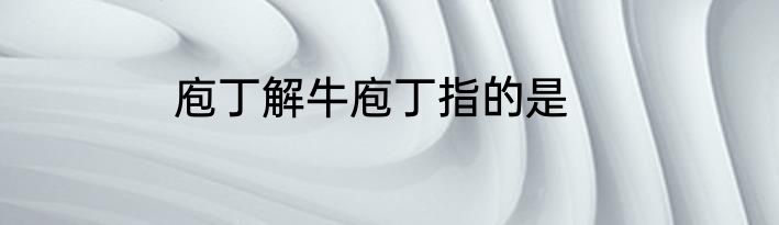 庖丁解牛庖丁指的是