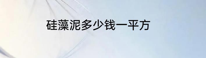 硅藻泥多少钱一平方