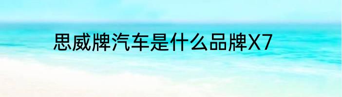 思威牌汽车是什么品牌X7