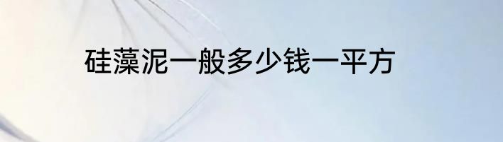 硅藻泥一般多少钱一平方
