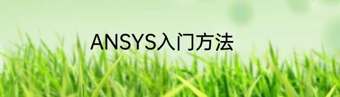 ANSYS入门方法