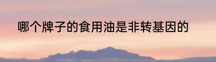 哪个牌子的食用油是非转基因的